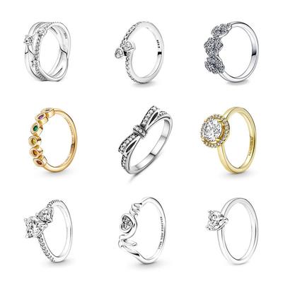 Anelli con cuore a forma di fiore, in pavé bianco, per donna, originali, con fiori, in cristallo, accessori per gioielli di lusso, gioielli di moda
