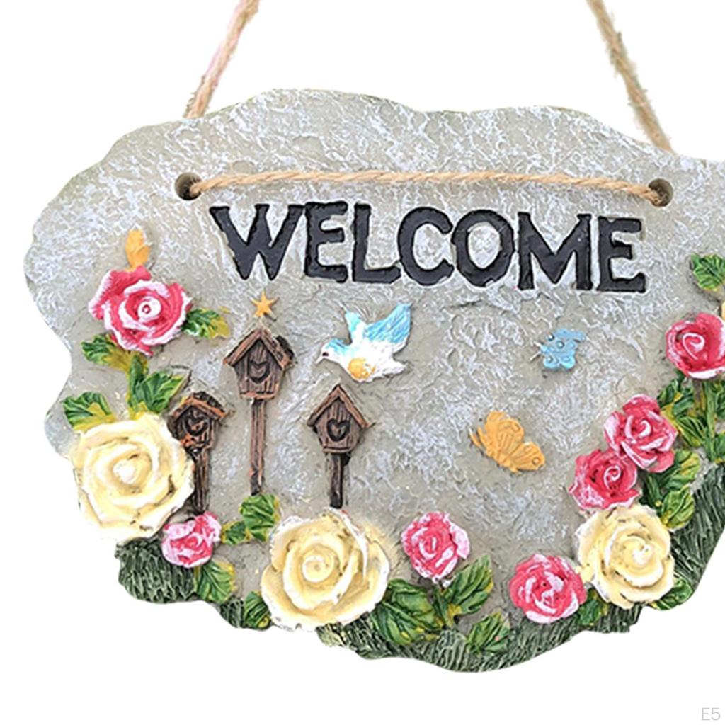 Door Welcome Sign for Porch, Garage, Spring Decorative Plaque, Front Patio