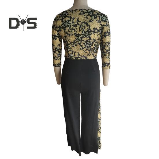 Женский комбинезон с лоскутным цветочным принтом — фото 4