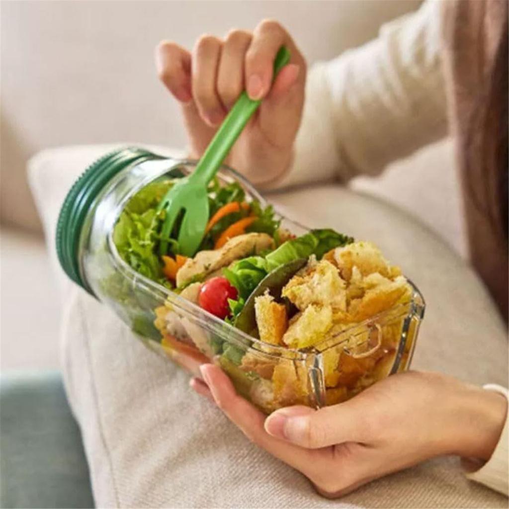 Side Open Leakproof Dressing Container W/Lid Salad Pod Jar Jar Salad Container for Cookie Candy Sugar Nuts