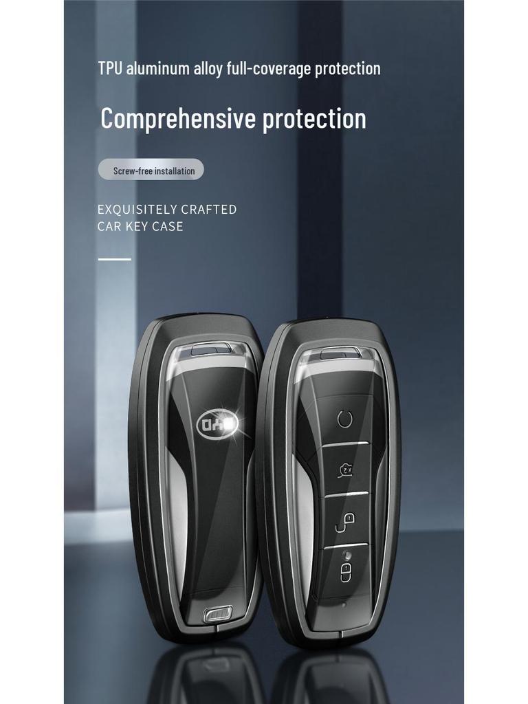 BYD Car Key Cover for Tang, Song, Qin, Yuan Pro/PLUS, Han DMI, E2 - Protective Shell with Buckle