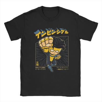 Invincible T-Shirts for Men Film Chibi Funny 100% Cotton Tees O Neck Short Sleeve T Shirt Plus Size Clothing