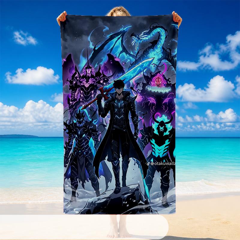 Solo Leveling Beach Towel, Soft Large Absorbent Towel For Beach Swimming Pool Travel Vacation