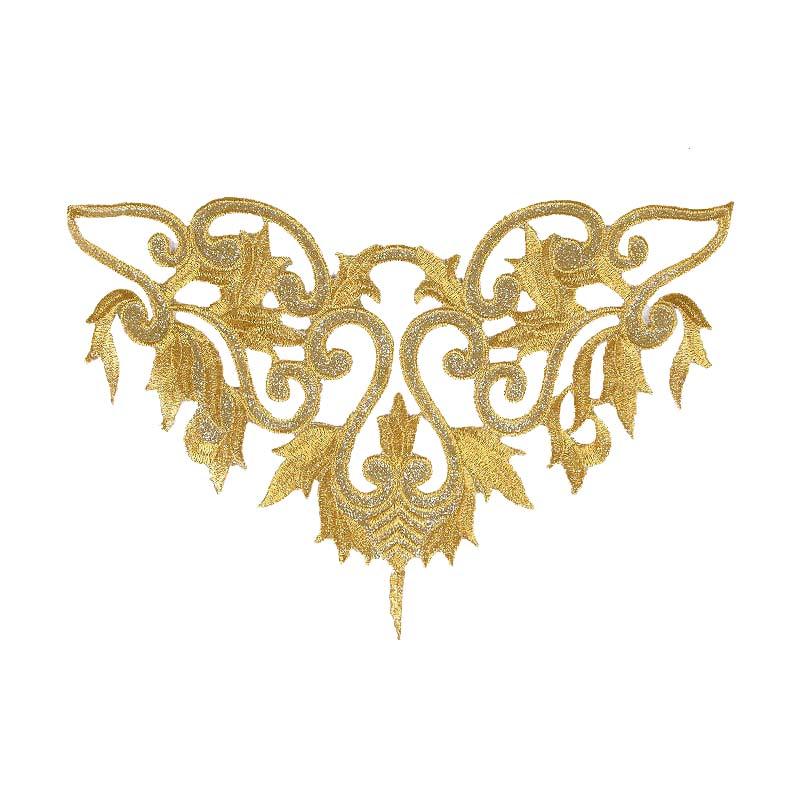 Diy Performance Clothing Decorative Iron-on Patch Sticker Embroidery Gold Silver Thread Yarn Costume Dress Geometric Applique