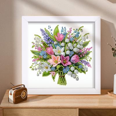 5D Flower DIY Partial Special Shaped Drill Diamond Painting Kit W/ Frame