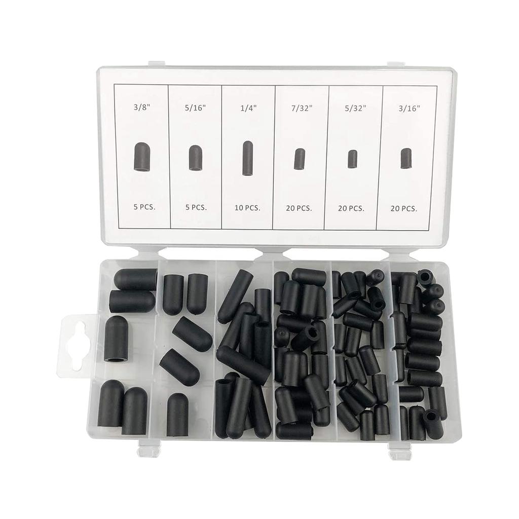 STARTIST 80 Pack Rubber Vacuum Cap Assortment Set 5/32" to 3/8" 6 Size Spare Parts