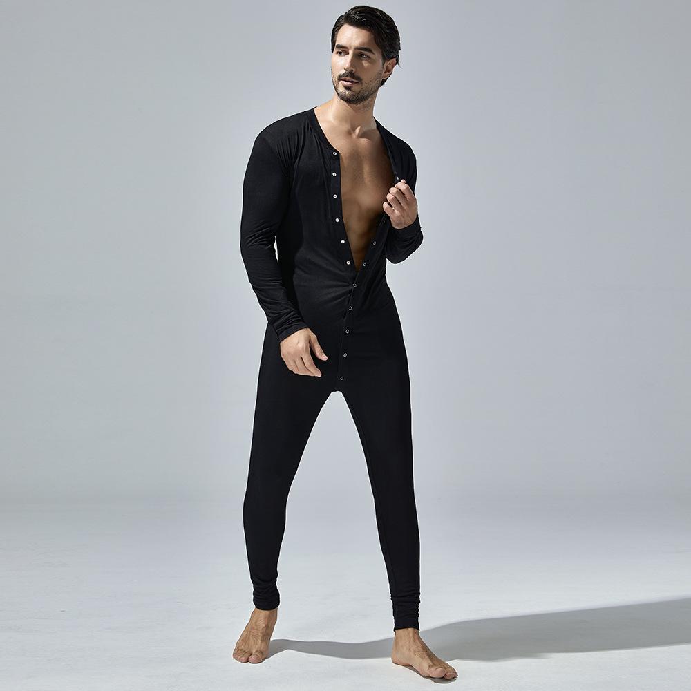 2024 Spring Jumpsuit: Open-Crotch Pajama Set with Long-Sleeve Top and Pants