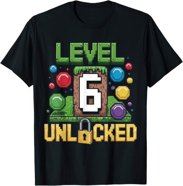 Level 6 Unlocked Kids Birthday T-Shirt M