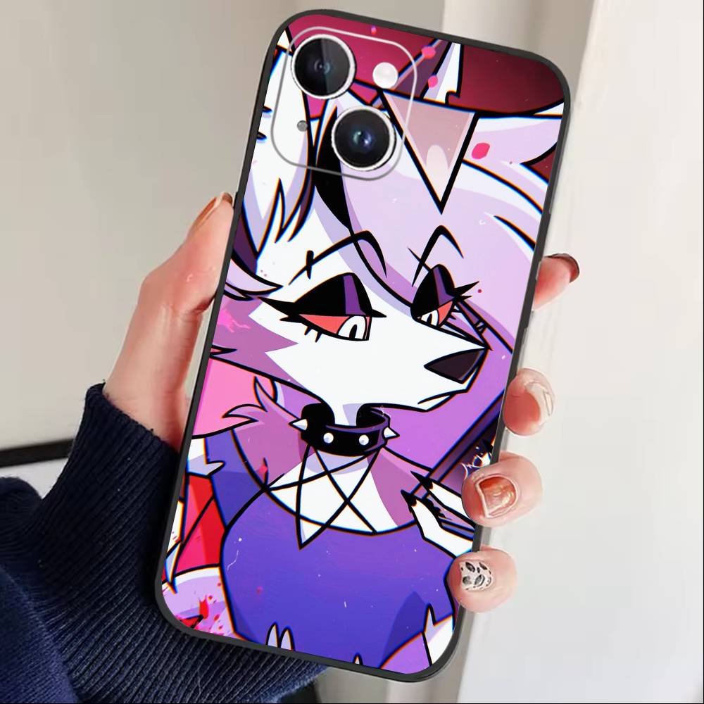 Q-Helluva Boss Phone Case For iPhone 16,15,14,13,12,17,Pro Max,Plus Silicone Black Case