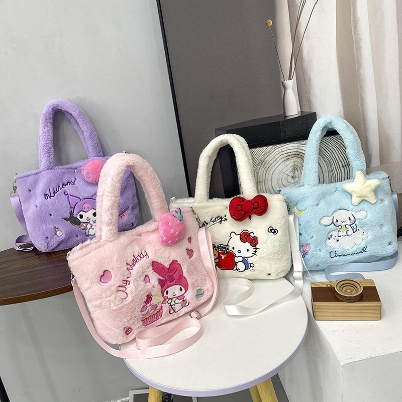 New Cartoon Kids Handbag Popular Kurumi Girl Single Shoulder Crossbody Bag Korean Cartoon Plush Bag