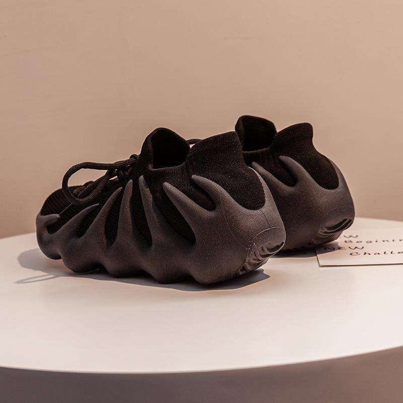 Summer new octopus coconut shoes low top solid color breathable fly knitting sports