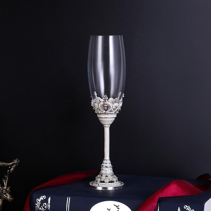 Elegant Enamel Crystal Champagne Flute Set - High-Stem Sparkling Wine Glasses, Perfect for Home or Bar Gifts