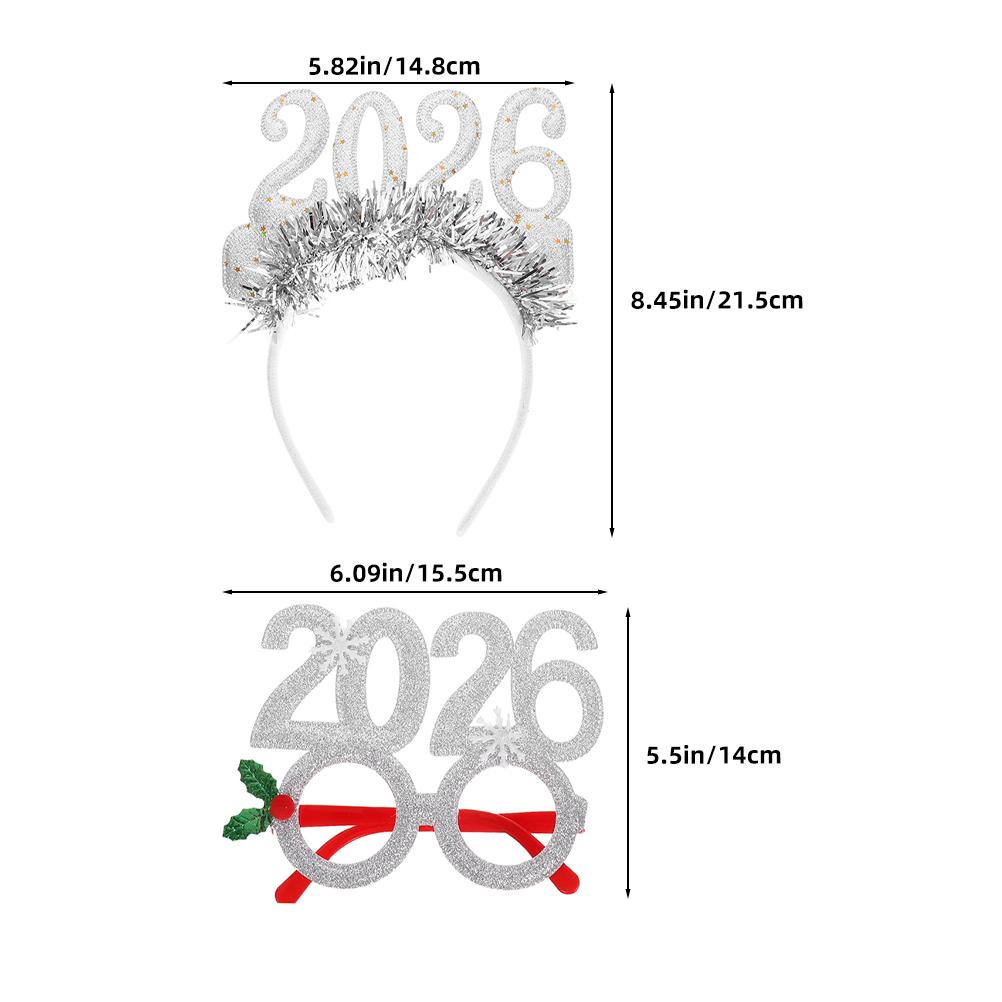 4Pcs New Year Headbands Holiday Party Supplies Festive Number Design Comfortable Fit Christmas Celebration Headwear