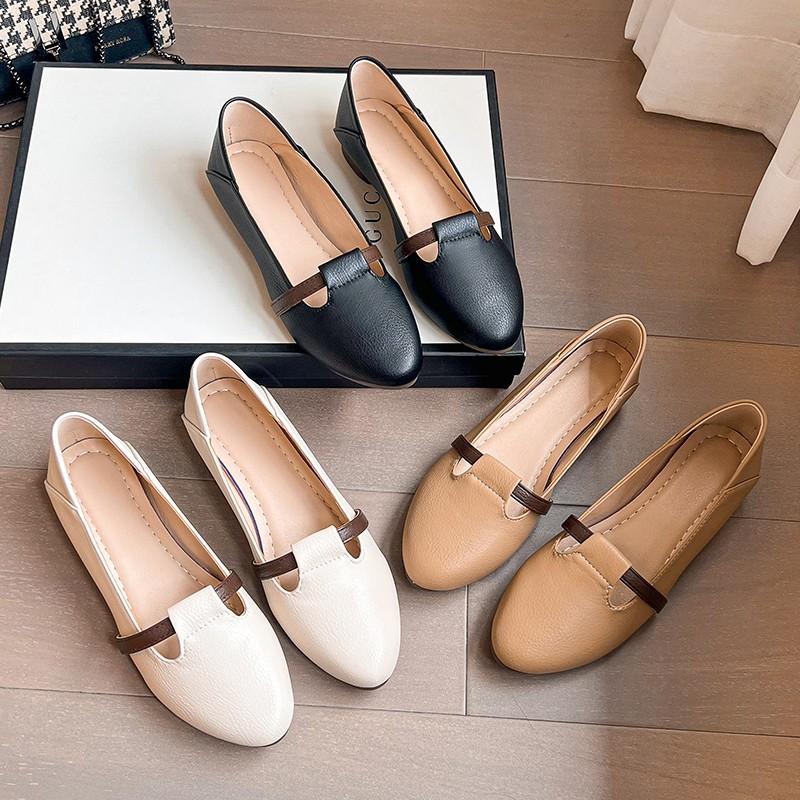 

Модные женские туфли на плоской подошве из толстой кожи с мягкой подошвой Mango Head, удобные женские туфли на среднем каблуке