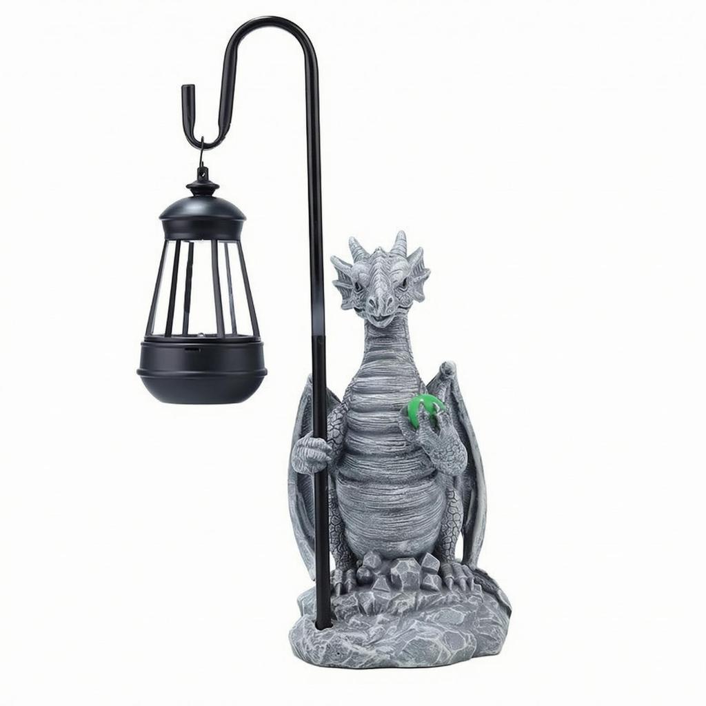Solar Dragon Garden Statue Light Cordless for Evening Entertaining Areas