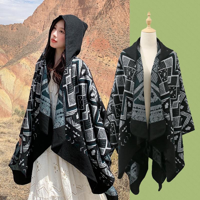 Pele amigável e respirável quente e versátil casa, outono e inverno xale de viagem feminino, capa grossa, cobertor de ar condicionado