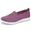 Large size casual single shoes spring and autumn new round head low heel mesh fly-woven sneakers