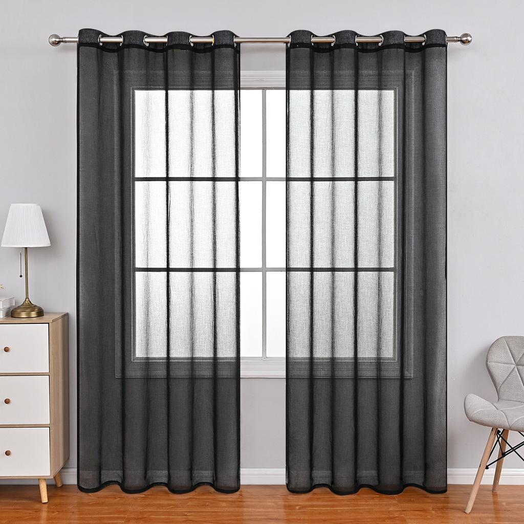 Solid Color Full Dolly Window Screen Semi-Blackout Curtains, Meike Multi-Finished Curtains