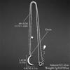 Luxury 925 Sterling Silver Crescent Moon Star Zircons Pendant Necklace for Women Girl Islamic Charms Choker Chain Jewelry Gift