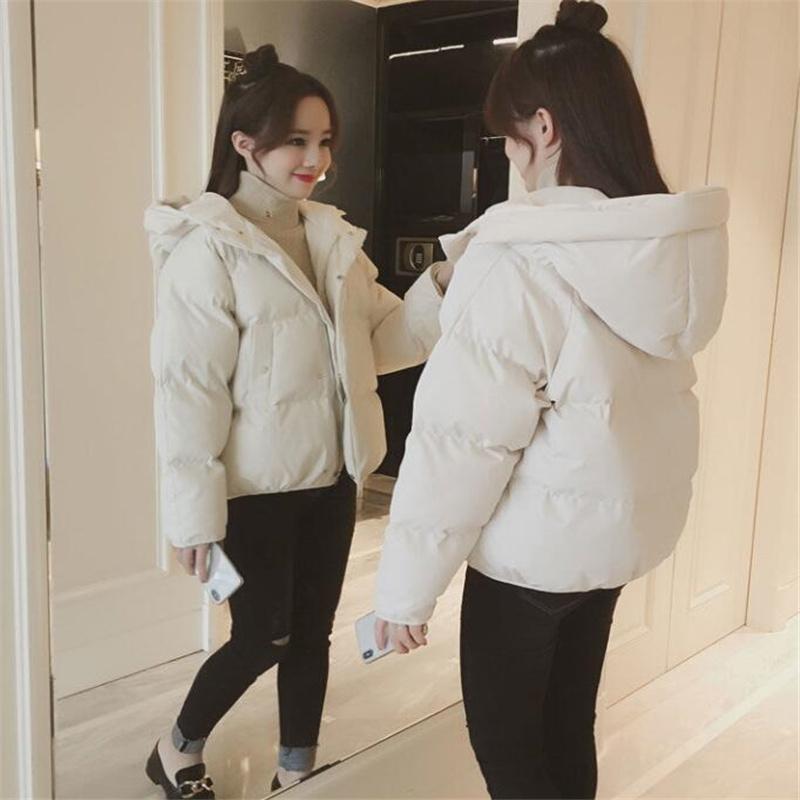 Nuova Giacca Invernale con Cappuccio Donna Cappotto in Cotone Parka Corto Casual Soprabito Giacca Imbottita Calda Parka Femminile Giacca con Zip Capospalla