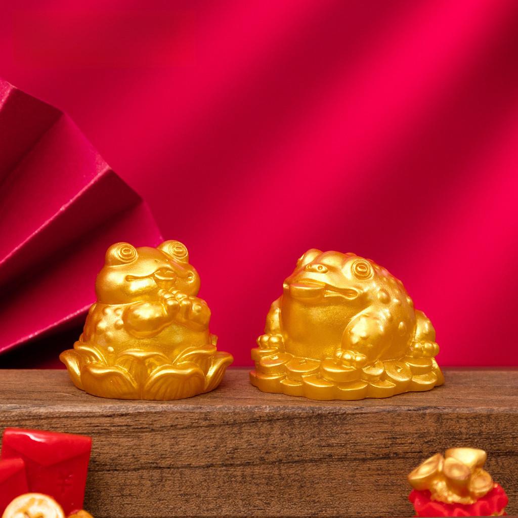 Resin Beautiful Wealth Frog Miniature For Good Luck Chinese Art Sculpture Decor