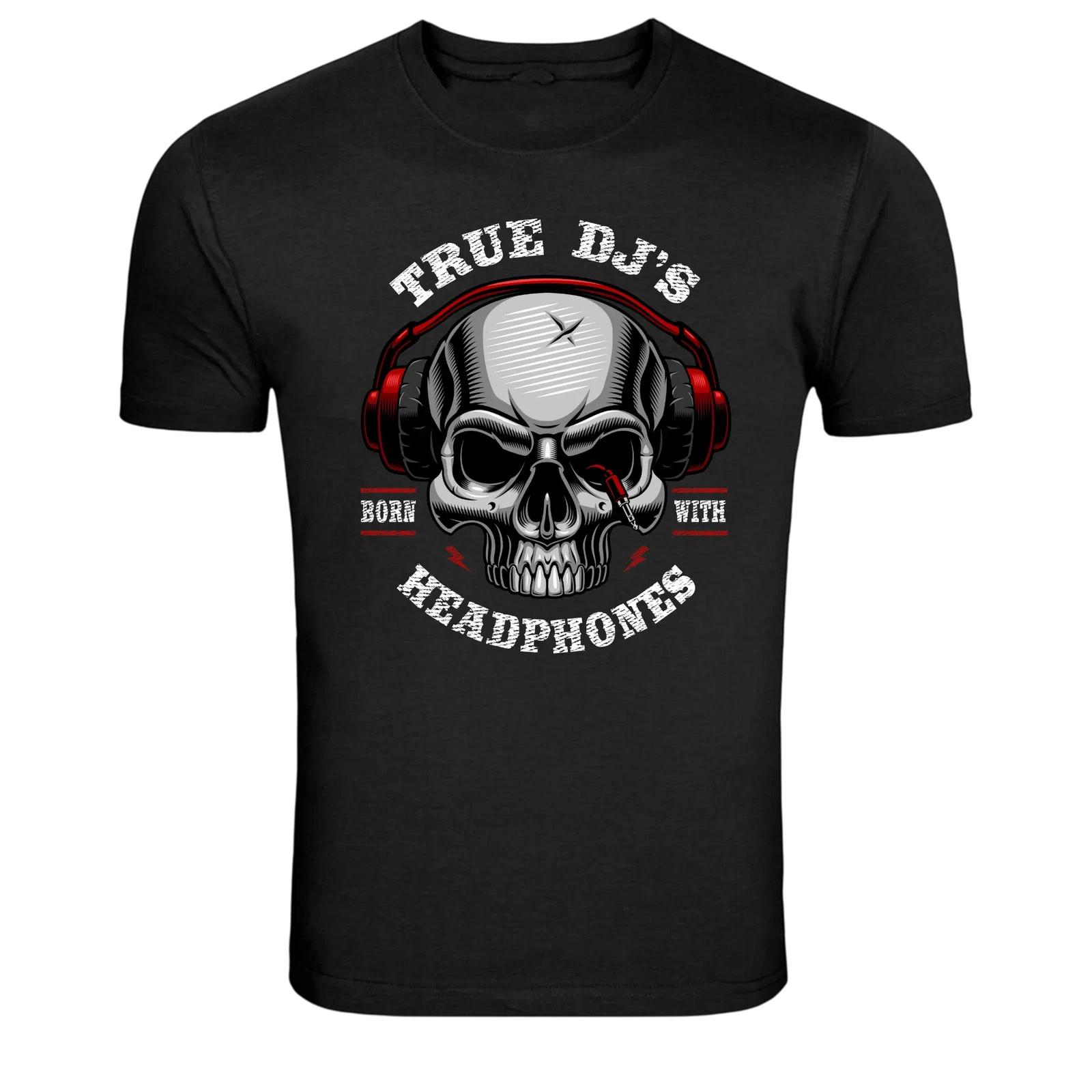 True DJ Skull Headphones Music Graphic T-Shirt XXL