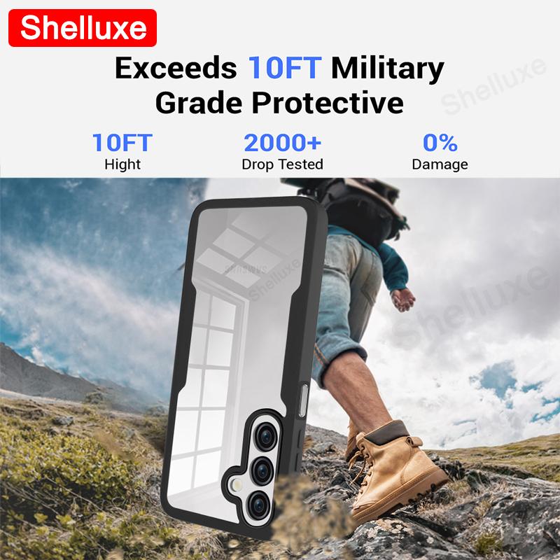 360 Full Body Front+Back Clear Case Shelluxe For Samsung A56 A36 A26 A06 A16 4G 5G Silicone Double Sided Shockproof Phone Cover