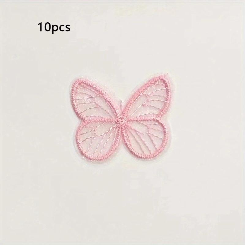 10pcs-Embroidered butterfly headwear accessories, hair clips, patches, patches, clothing, shoes, socks, accessories