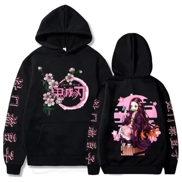 Demon Slayer Kanroji Mitsuri Anime Hoodie Pullover Unisex Baumwolle Kapuzensweatshirt Herbst Winter Y2k Streetwear Langarm Oberteile