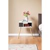 Wooden Leg Nightstand With Decorative Shelves - Atlantic Pine