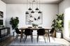 Toledo Spider Hanging Lamp Black 5-Flat Black Lampshade E14