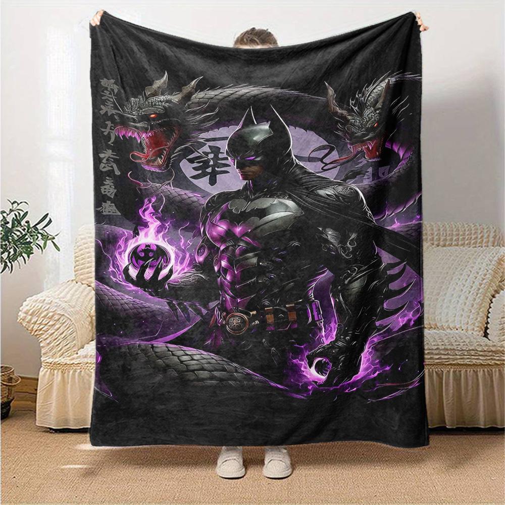 1pc Batman Dragon Flannel Blanket Soft Warm Throw for Home, Office, Travel, All Season Cozy Bedding Gift, Office