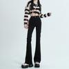 American high-waisted and slightly pulled jeans women's 2025 new autumn and winter small slim-fitting flared jeans