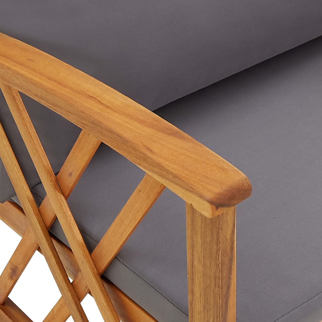 Garden Chairs with Cushions 2 Pcs Solid Acacia Wood