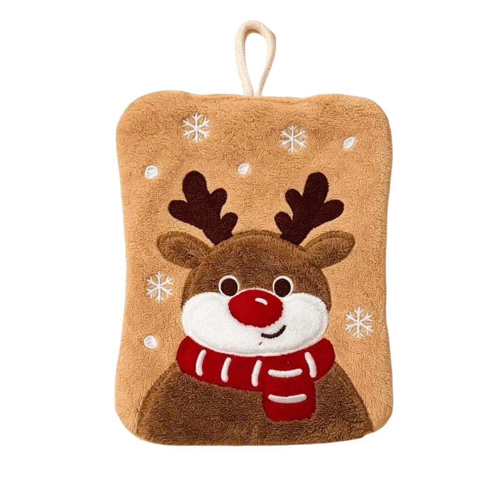 Coral Fleece Santa Claus Hand Towel Water Absorption Cleaning Dishcloths Hanging Wipes Xmas Decor
