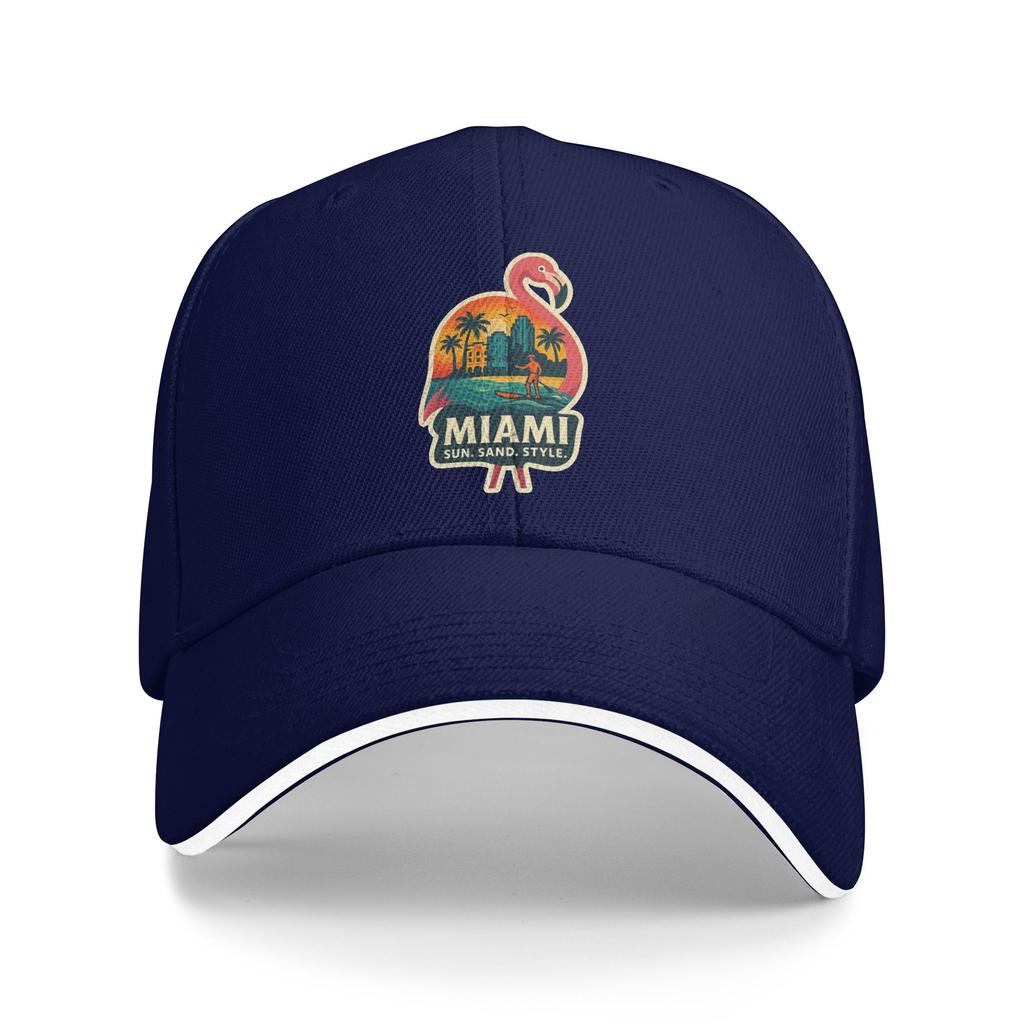 Miami Flamingo Basebollkeps Kpop Rock Solskydd Truckerhatt Herr Dam Klassisk Anpassad DIY Basebollkepsar
