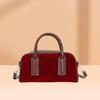Fashion Fluffy Soft Leather Boston Bag Women'S Commuter Shoulder Portable Pillow Bag
