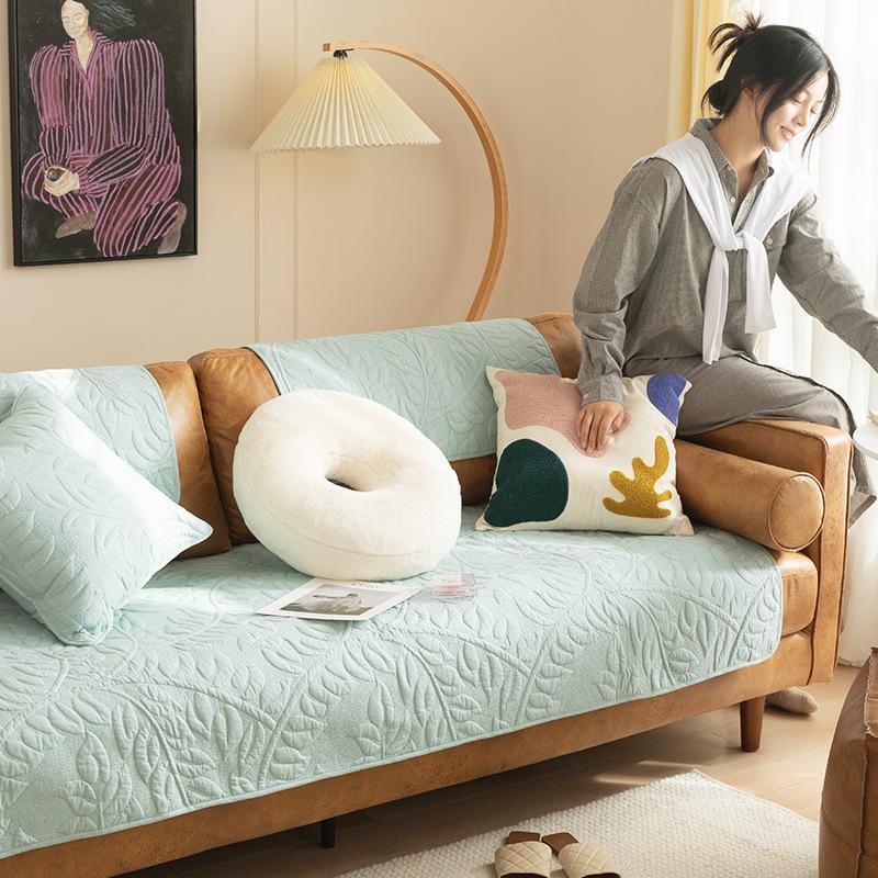 

Ретро хлопок сплошной цвет вышитая диванная подушка для гостиной диван Нескользящая наволочка тканевый чехол для дивана 70*70