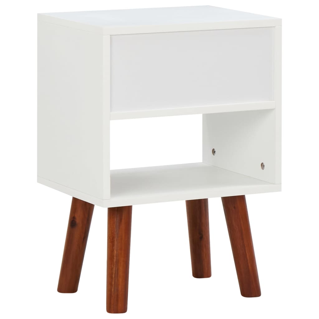 Nightstand Set of 2 Solid Acacia Wood 40 X 30 X 57 Cm