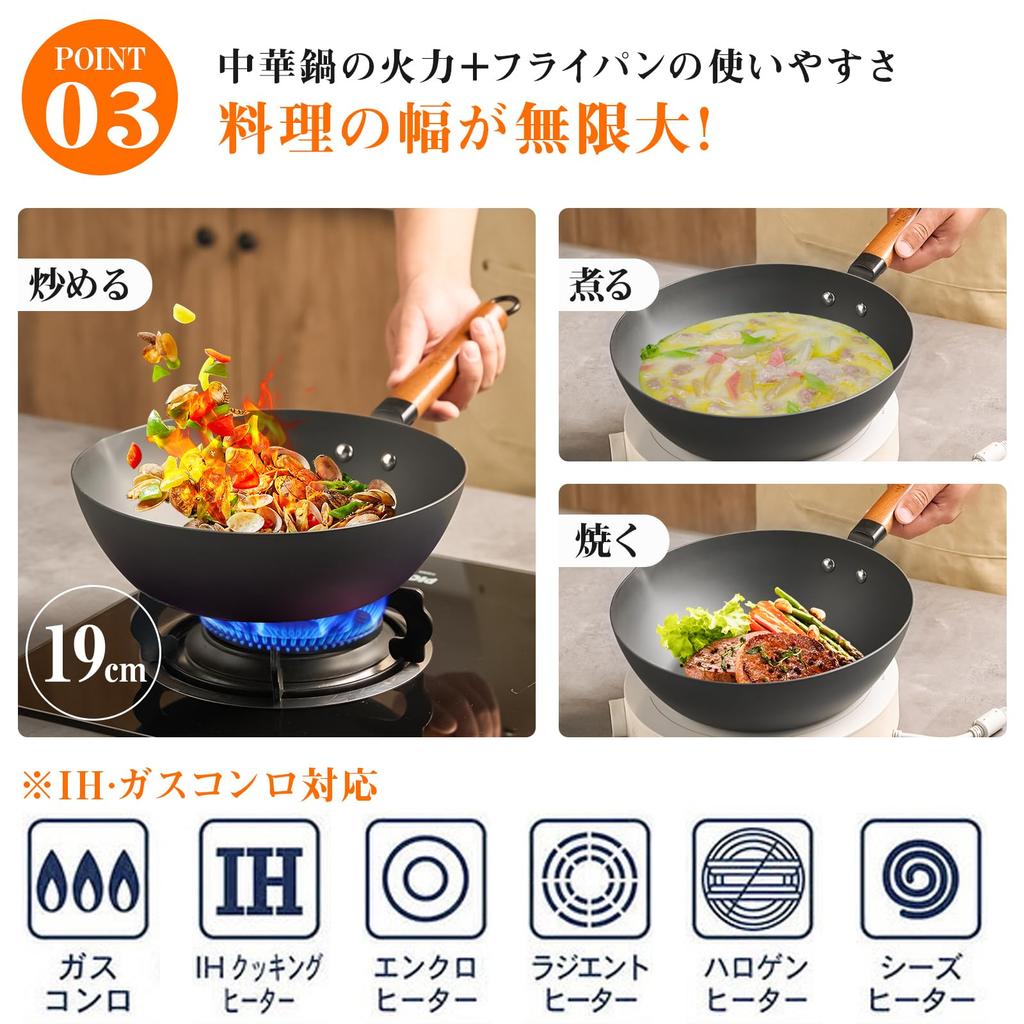 WANGYUANJI Deep Frying Iron Iron Induction Cooking Gas Stove Meat Wooden Glass Easy Cookware for Home or Commercial Use Pan, 28cm, Stir-Frying Pan,