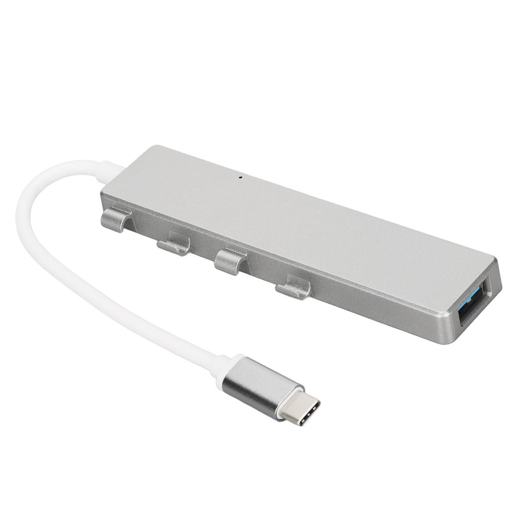 USB C zu USB Hub High Speed 1xUSB3.0 Port 3xUSB2.0 Ports 1xUSB C Stromanschluss USB C Hub Multiport Adapter Silber