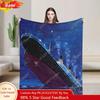 Ship Sinking Movie Fleece Blanket, Vintage Ocean Voyage Cruise Ship Print Lightweight Throw Blanket Soft Cozy Bedroom Couch Sofa