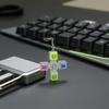 LED Light-up Keyboard Fidget Spinner Toy Decompression Button Finger Clicker Toy 2/3/4/5/6-Keys Fidget Keychain Stress Relief Desk Toy