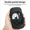 Nylon Carrying Case For MP3 Player With Double Pocket And Metal Hook Protective Storage Pouch Easy Attachment