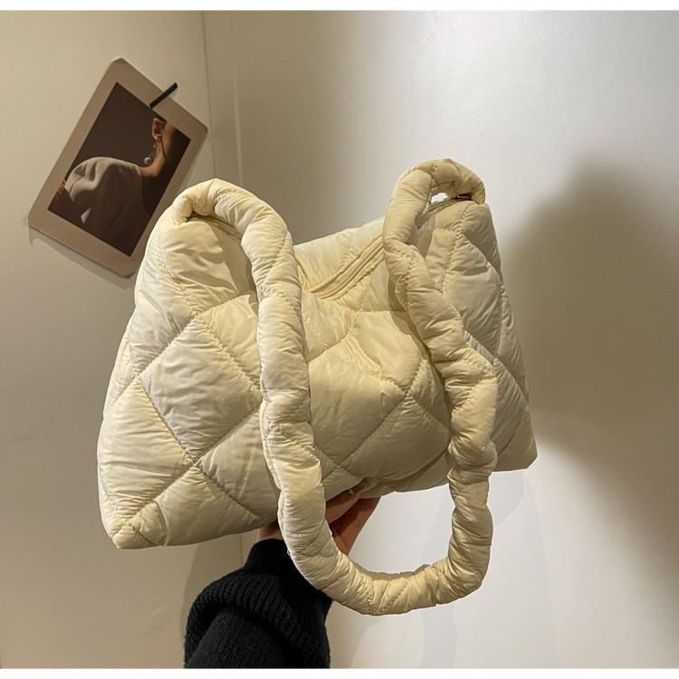 Fashionable Korean Style Checkered Shoulder Bag 2024 Winter New Casual Diamond Crossbody Bag