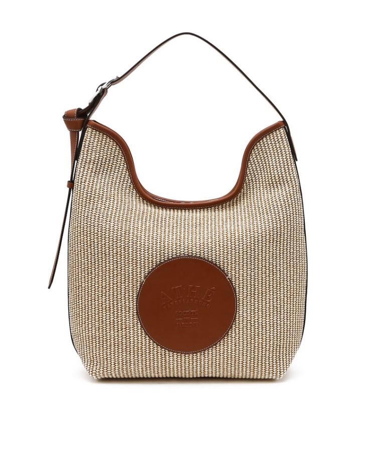 Athe Vanessabruno [Ecole] Brown Beige Ecole Raffia Shoulder Bag Aaba6E821W2