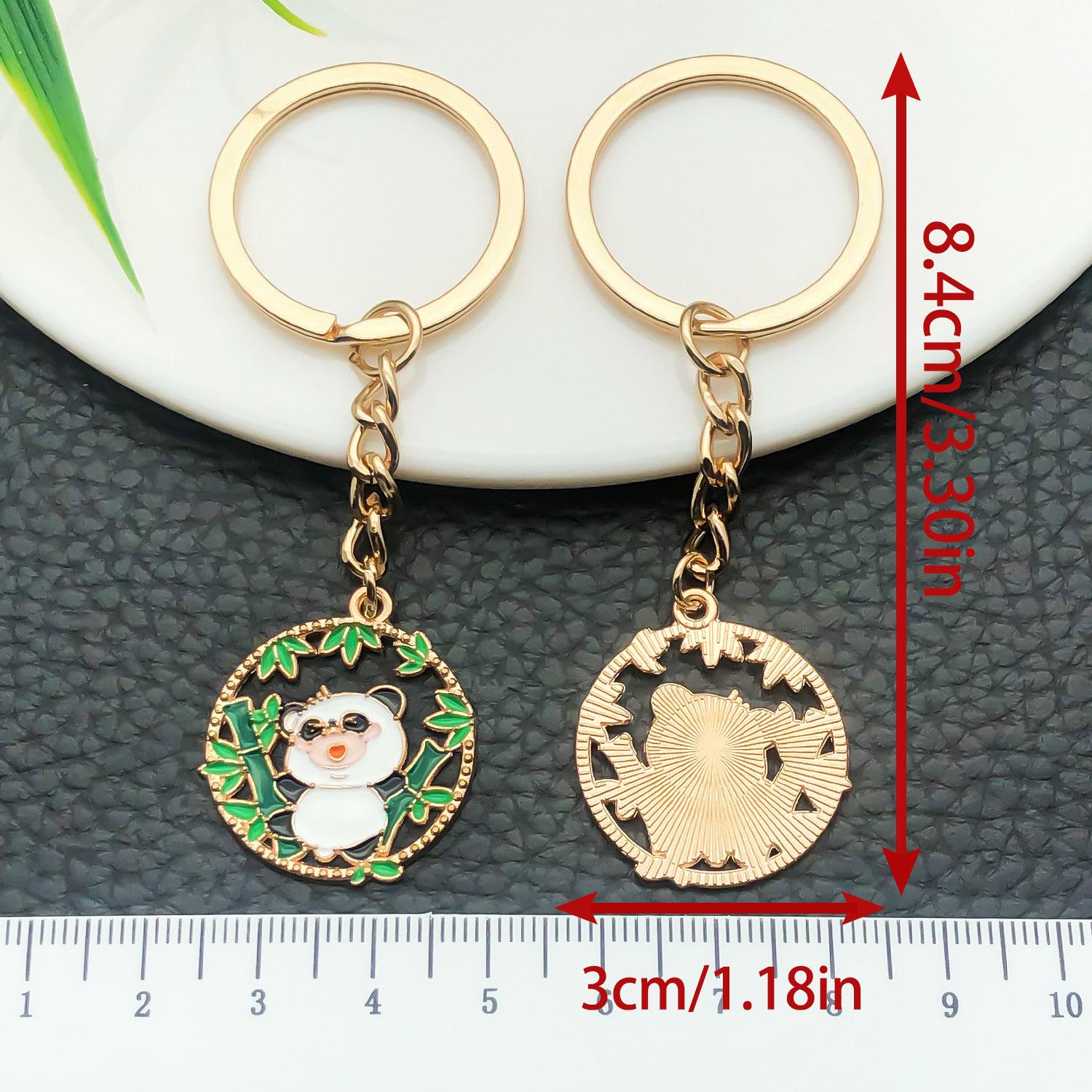 Chinese Cute Panda Cartoon Keychain - Creative Round Bag Pendant, Exquisite Small Gift