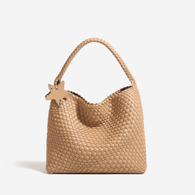 2026 Fashionable Woven Women's Bucket Bag, High-End Shoulder & Underarm Handbag