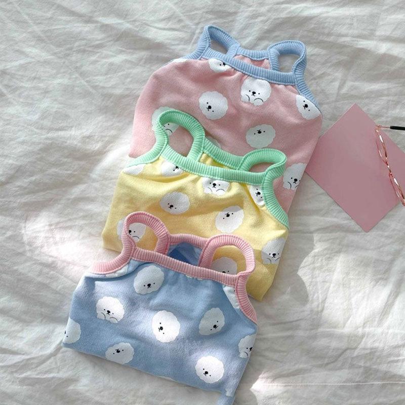 

Spring and summer dog clothes are full of printed edge color suspenders, medium and small dogs, cats, pet vests, puppies, milk cats, clothing XL (recommended weight 11-8kg)