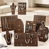 Wood Jewelry Display Stand Walnut Color Earring Holder Stand  Jewelry Shop Window